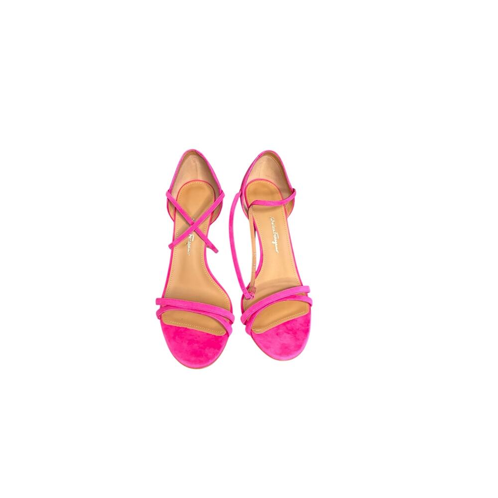 Ferragamo NIB Ines 95 Stiletto Sandal in Hot Pink Size 9.5 - Picture 3 of 12